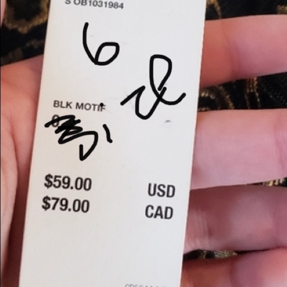 Urban Outfitters Womens Pants Tapestry Jacquard Cropped Black Gold Size 6 - Picture 10 of 16